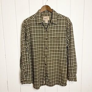 Woolrich Original Outdoor Wear Womens Green Plaid Button Down Shirt. Size Large.